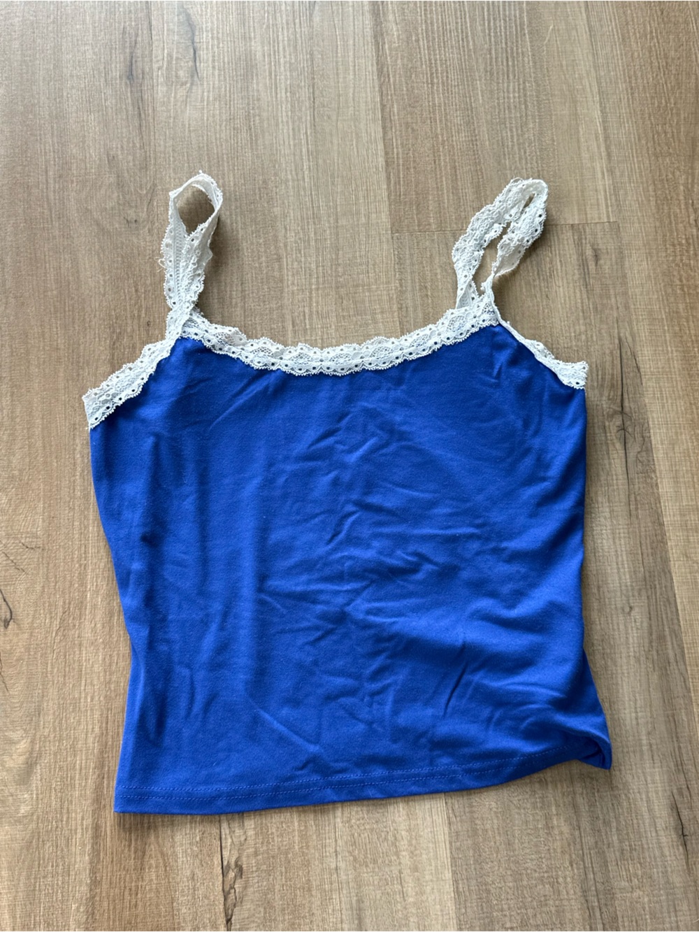 SHEIN Royal Blue Lace-Trim Bandeau Cami